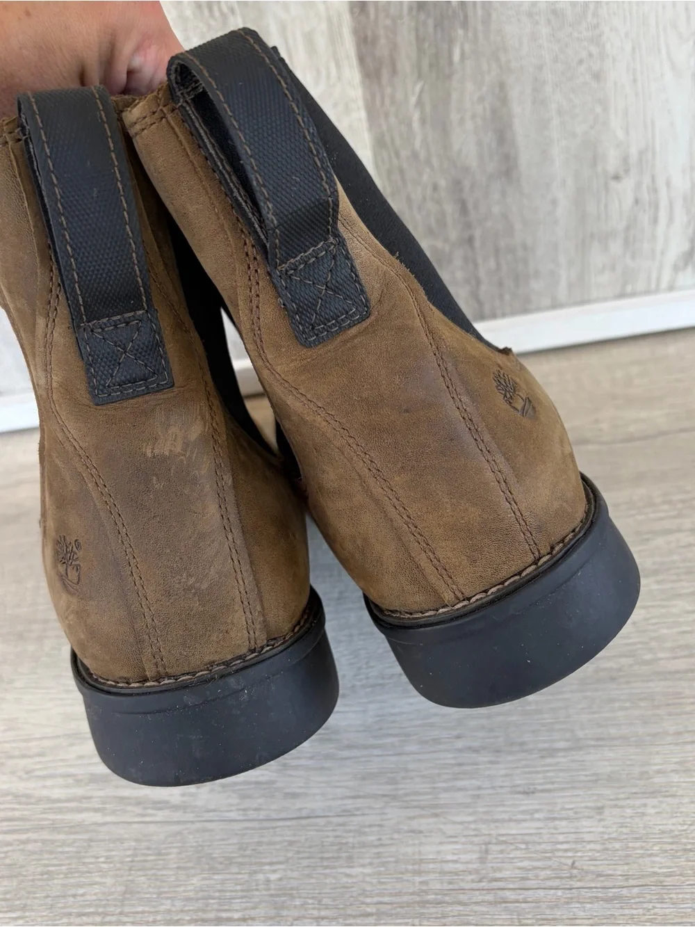 Timberland Stormbucks Chelsea Boots Mens 13 Brown Nubuck Leather Western EUC